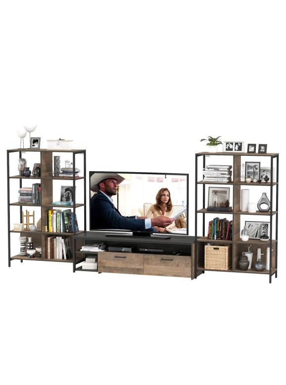 Трувор Гостиная 128, цвет дуб гранж песочный/интра, ШхГхВ 329,8х45,4х146 см., универсальная сборка