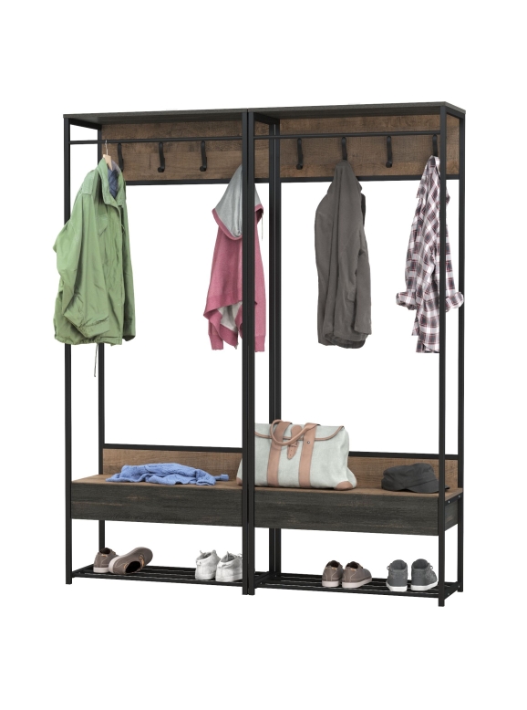 Трувор 15.120 Прихожая + 15.120 Прихожая, цвет дуб гранж песочный/интра, ШхГхВ 160х36,6х194,2 см.