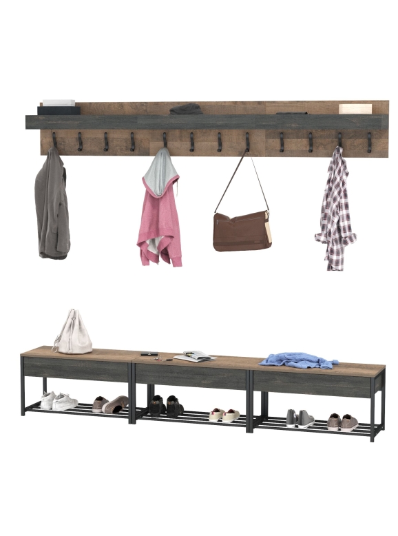 Трувор Прихожая 190, цвет дуб гранж песочный/интра, ШхГхВ 240х36,6х195 см.