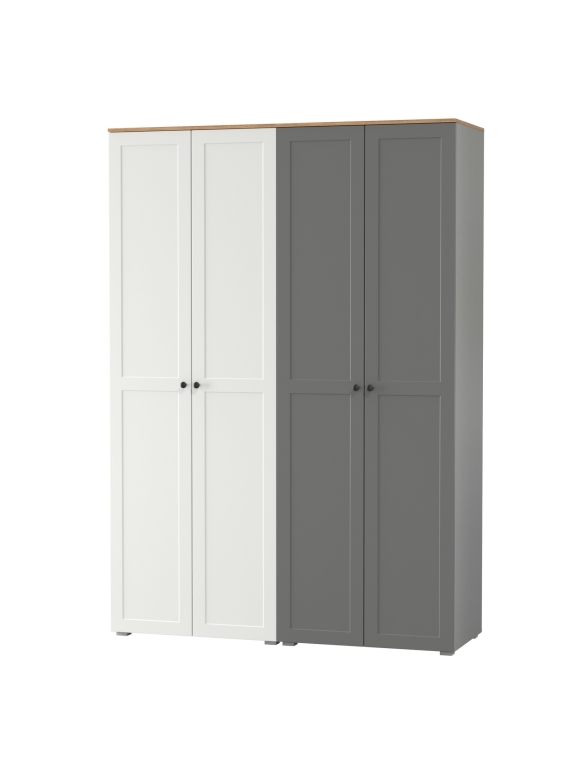 Остин 13.224 Шкаф 2 шт., цвет белый шагрень/серый графит/дуб крафт золотой, ШхГхВ 160х54,3х229,6 см., универсальная сборка