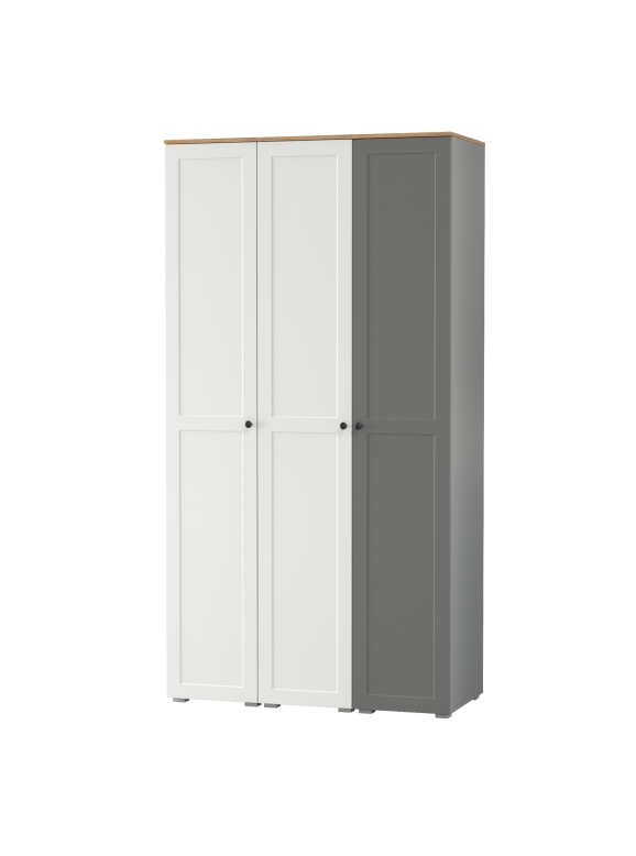 Остин 13.225 Шкаф-пенал 3 шт., цвет белый шагрень/серый графит/дуб крафт золотой, ШхГхВ 120х54,3х229,6 см., универсальная сборка