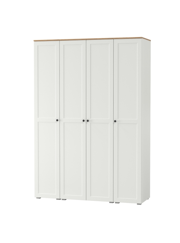 Остин Набор шкафов 02, цвет белый шагрень/дуб крафт золотой, ШхГхВ 160х54,3х229,6 см., универсальная сборка