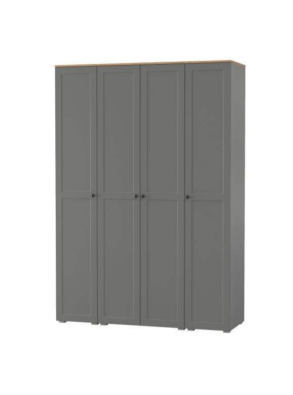 Остин Набор шкафов 02, цвет серый графит/дуб крафт золотой, ШхГхВ 160х54,3х229,6 см., универсальная сборка