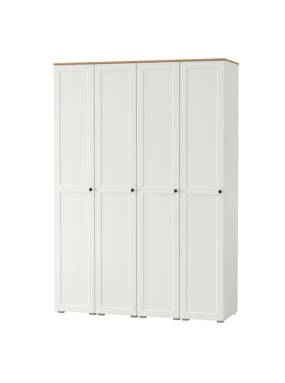 Остин 13.225 Шкаф-пенал 4 шт., цвет белый шагрень/дуб крафт золотой, ШхГхВ 160х54,3х229,6 см., универсальная сборка