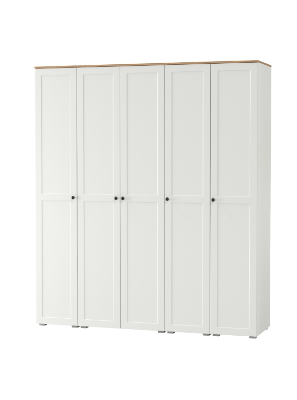 Остин Набор шкафов 03, цвет белый шагрень/дуб крафт золотой, ШхГхВ 200х54,3х229,6 см., универсальная сборка