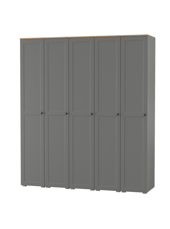 Остин 13.225 Шкаф-пенал 5 шт., цвет серый графит/дуб крафт золотой, ШхГхВ 200х54,3х229,6 см., универсальная сборка