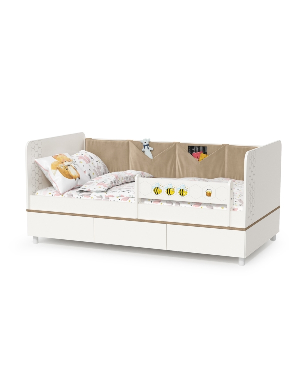 Эйп 11.40 Кровать, цвет белый/дуб белый, ШхГхВ 164,2х89,7х75 см., сп. м. 800х1600 мм., б/м, осн. есть, макс. нагрузка 80 кг., рек. выс. матр. 120 мм.