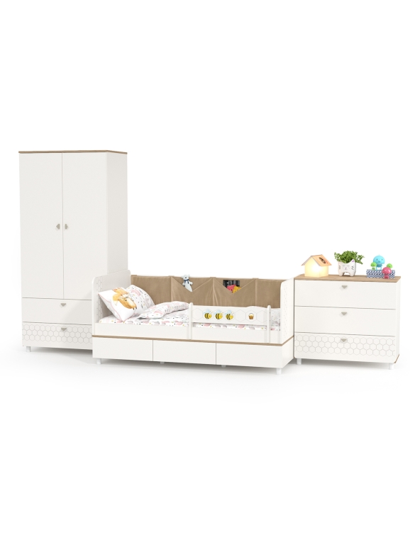 Эйп Детская № 6, цвет белый/дуб белый, сп. м. 800х1600 мм., б/м, основание есть, максимальная нагрузка 80 кг., рекомендуемая высота матраса 120 мм.