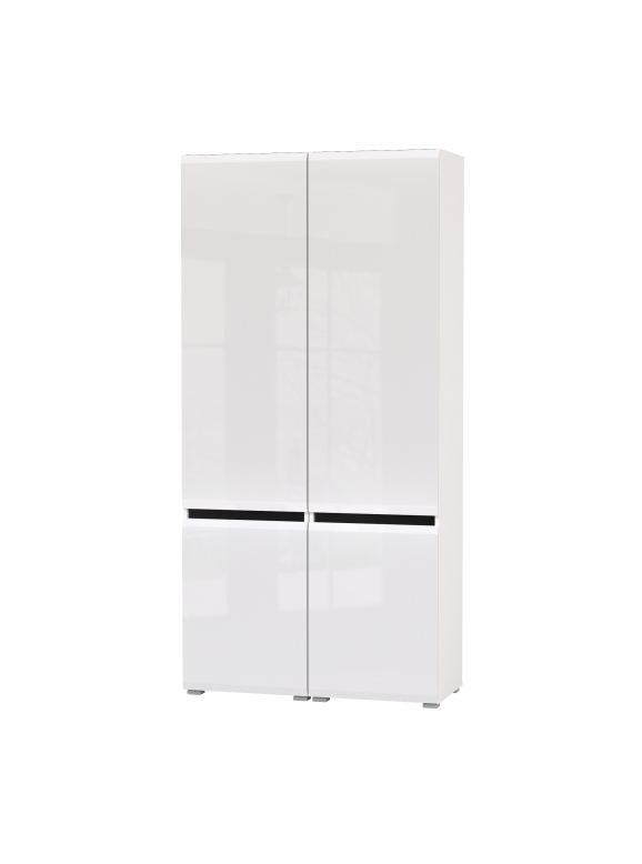 Сидней 13.200 Шкаф 2 штуки, цвет корпус: белый/чёрный/фасады: МДФ белый глянец, ШхГхВ 100х41,3х205,2 см., универсальная сборка