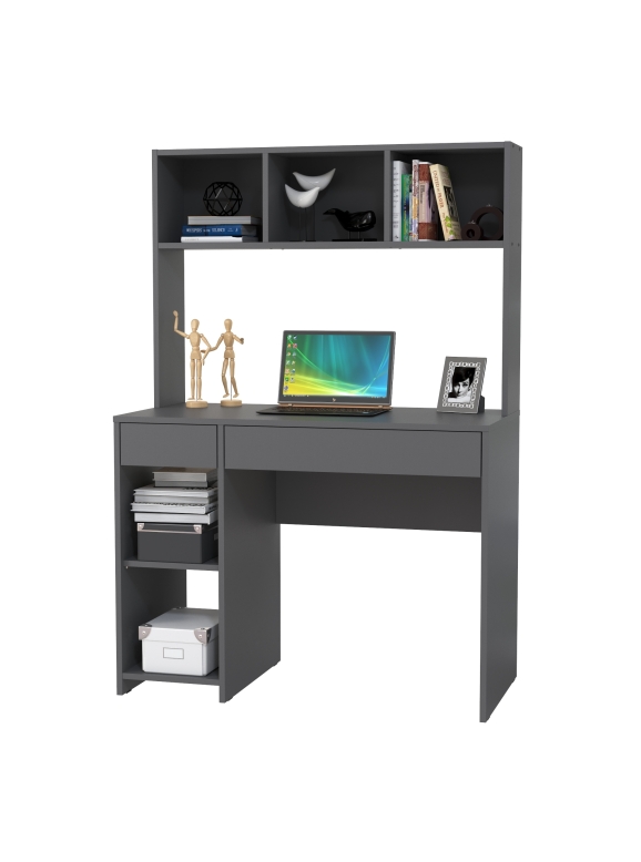 КР100 Стол компьютерный Комфорт 12.77F, цвет тёмно-серый, ШхГхВ 100х49,8х147 см., универсальная сборка