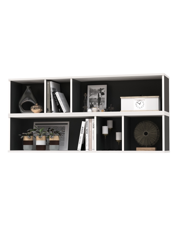 Сидней 15.57 Полка 2 штуки, цвет белый/чёрный, ШхГхВ размер каждой полки в отдельности: 130х27,2х30,5 см., универсальная сборка