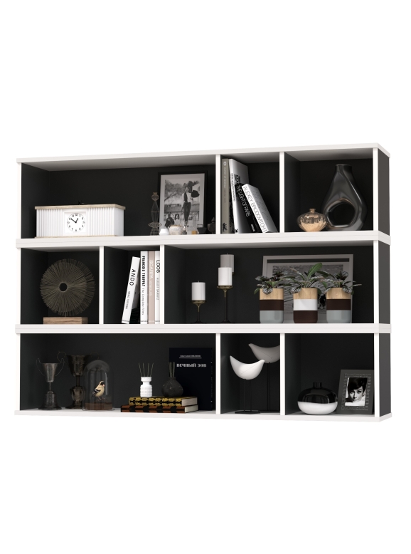 Сидней 15.57 Полка 3 штуки, цвет белый/чёрный, ШхГхВ размер каждой полки в отдельности: 130х27,2х30,5 см., универсальная сборка