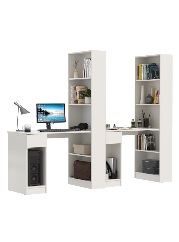 КР100 Лайт Шкаф комбинированный 10.01 + 10.01, цвет белый гладкий, ШхГхВ 230,6х58,2х179 см.,универс.сборка(обязательно крепл. к стене)