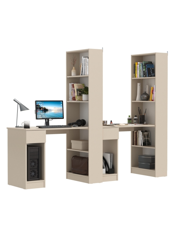 КР100 Лайт Шкаф комбинированный 10.01 + 10.01, цвет сатин, ШхГхВ 230,6х58,2х179 см., универсальная сборка(обязательно крепление к стене)