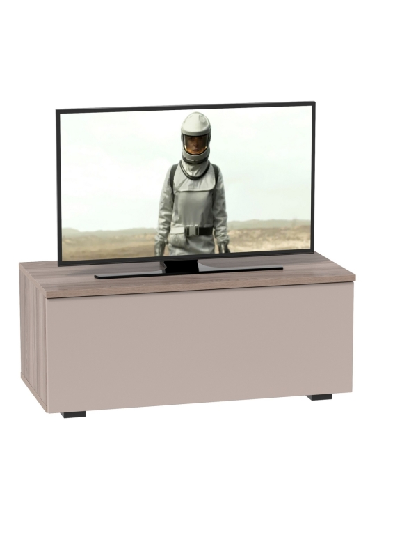 Роквуд Тумба под ТВ 16.54.01, цвет корпус ДСП эмили блаш/фасады МДФ крем, ШхГхВ 76,8х36,8х32 см.