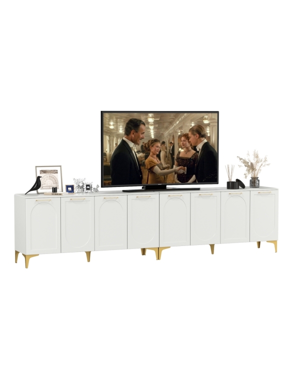 Тумба под ТВ Монтесито 16.67 + 16.67, цвет белый шагрень(корпус ЛДСП/фасады МДФ), ШхГхВ 320,1х46,8х79,4 см.