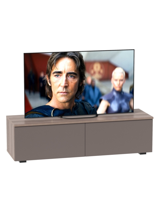 Роквуд Тумба под ТВ 16.54.02, цвет корпус ДСП эмили блаш/фасады МДФ графит мягкая шагрень, ШхГхВ 115,3х36,8х32 см.