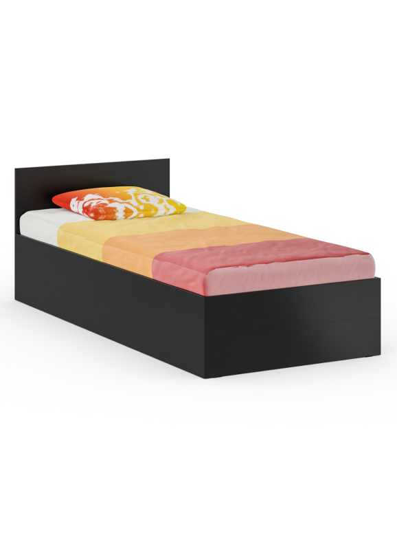 Стандарт Кровать 0900, цвет венге, ШхГхВ 93,5х203,5х70 см., сп.м. 900х2000 мм., без матраса, основание есть