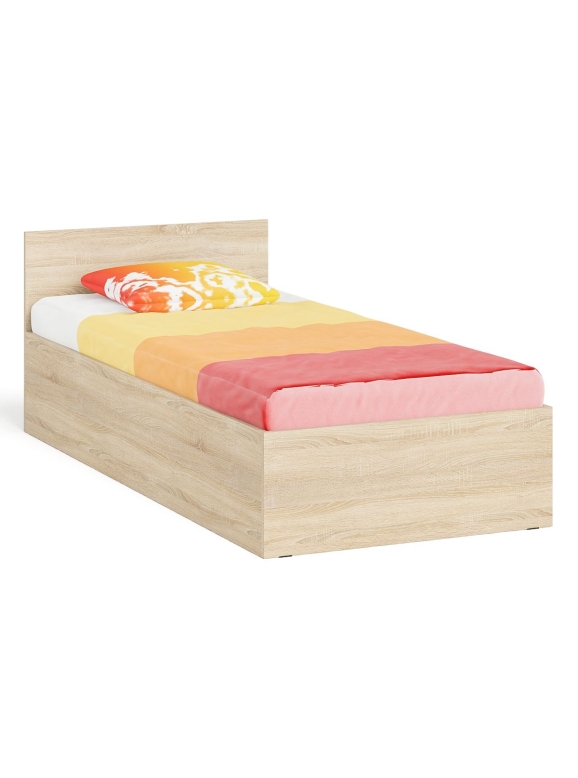 Мори Кровать 0900, цвет дуб сонома, ШхГхВ 93,5х203,5х70 см., сп.м. 900х2000 мм., без матраса, основание есть