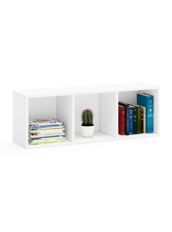 Лидер-8 Модуль Полка, цвет белый шагрень, ШхГхВ 115х30х40 см., может крепиться горизонтально или вертикально, можно ставить на пол, как стеллаж