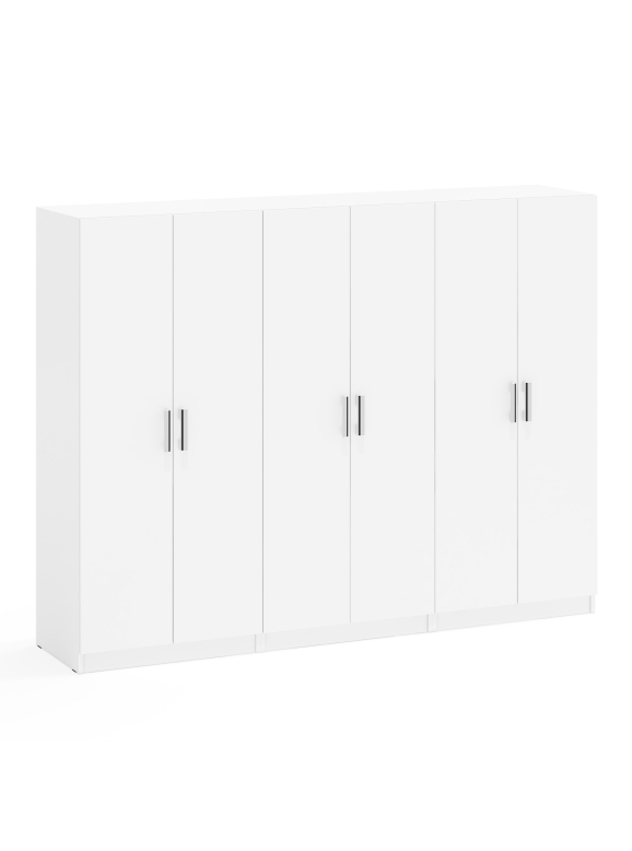 Три Шкафа С-МД-СК9Ш к компьютерному столу С-МД-СК9, цвет белый шагрень, ШхГхВ 210х45х160 см.