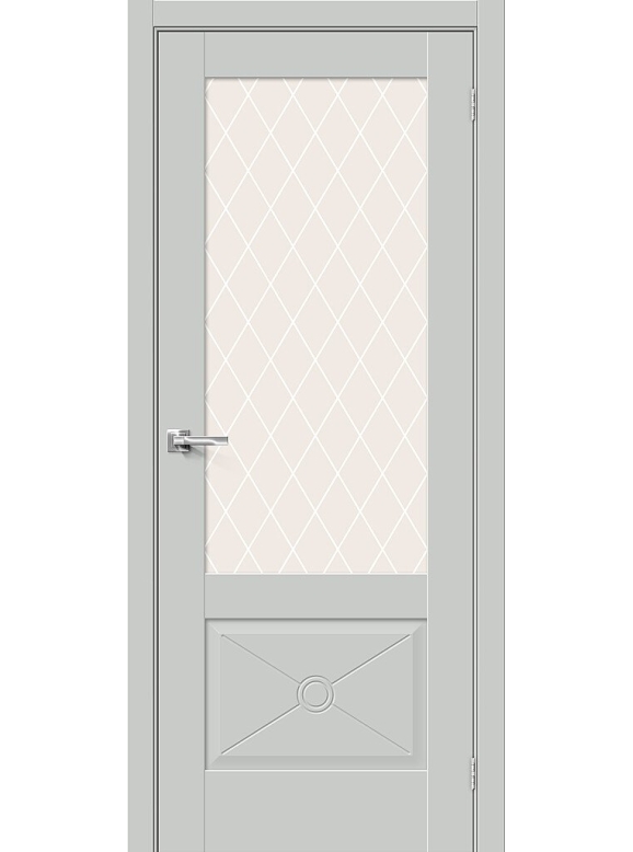 Прима-13.Ф2.0.0 Grey Matt White Сrystal