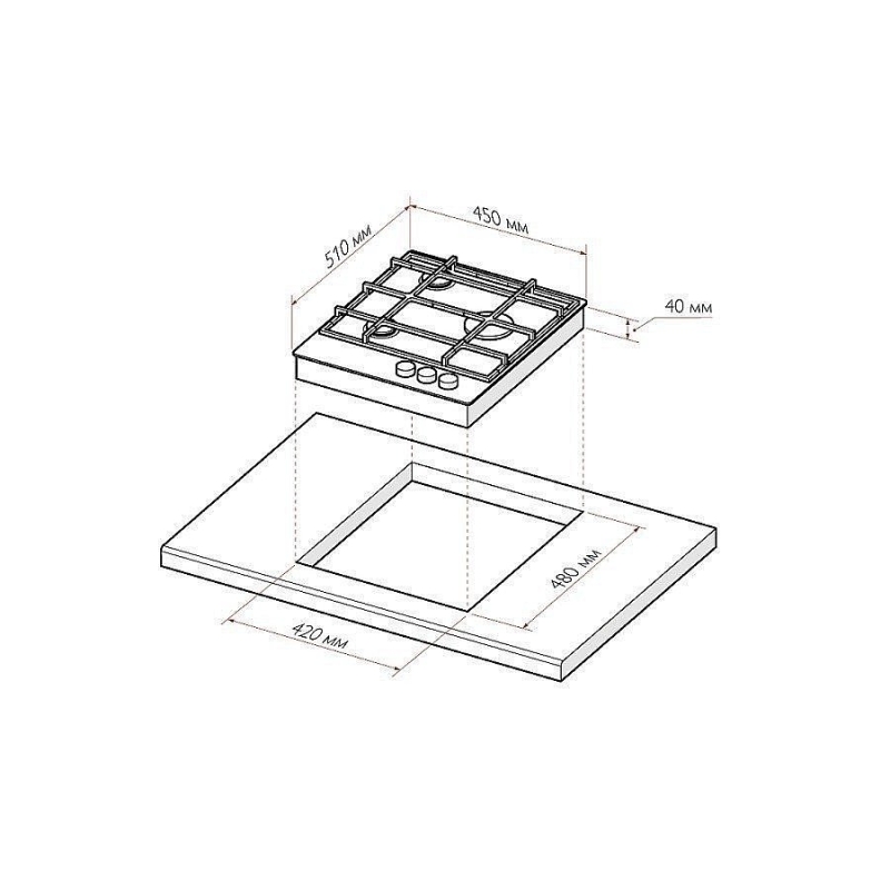 Газовая варочная поверхность GVG 431 WH