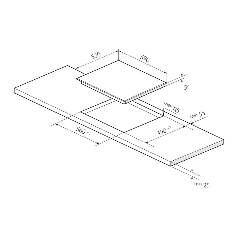 Электрическая варочная поверхность EVH 641A BL