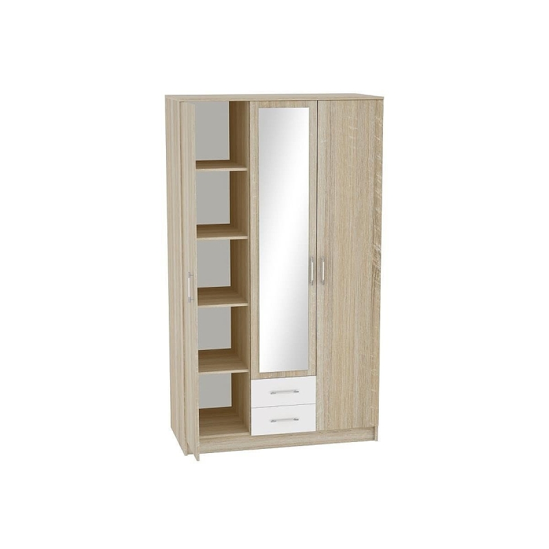 Шкаф 3-х створчатый Сопрано ШК-223 с зеркалом и 2-мя ящиками