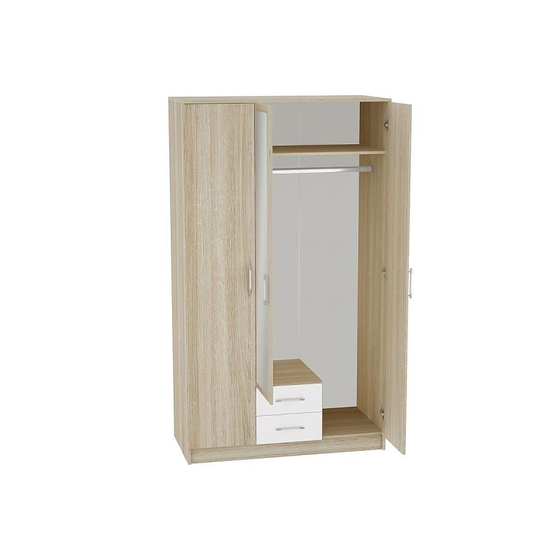 Шкаф 3-х створчатый Сопрано ШК-223 с зеркалом и 2-мя ящиками