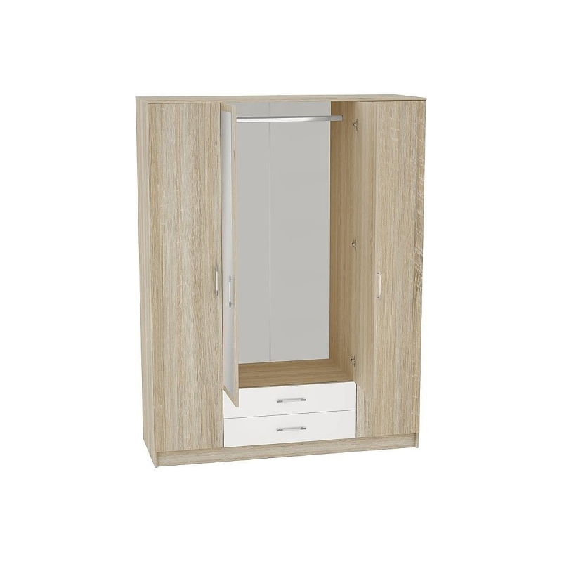 Шкаф 4-х створчатый Сопрано ШК-224 с зеркалами и 2-мя ящиками