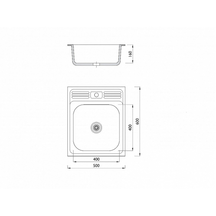 Мойка накладная 506016/0,6 1Ч1К
