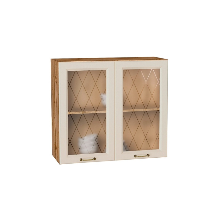 Шкаф верхний с 2-мя остекленными дверцами Ницца