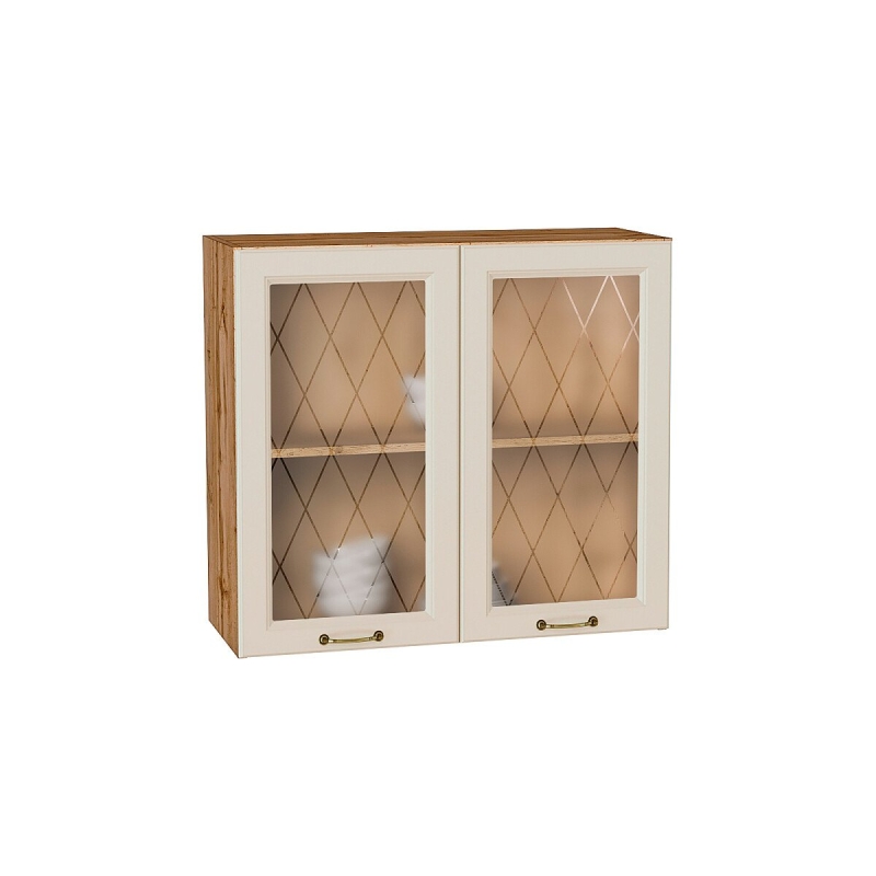 Шкаф верхний с 2-мя остекленными дверцами Ницца