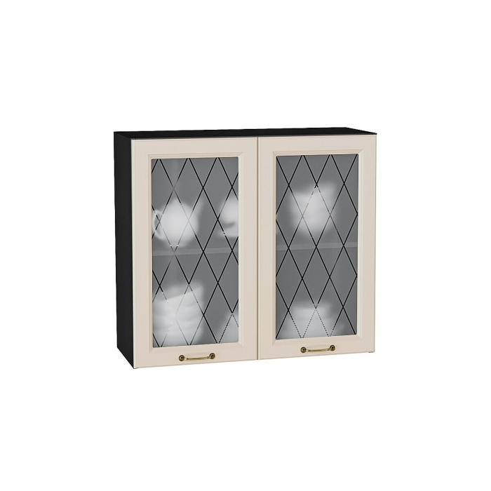 Шкаф верхний с 2-мя остекленными дверцами Ницца