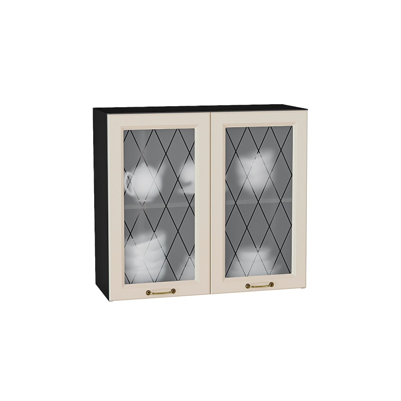 Шкаф верхний с 2-мя остекленными дверцами Ницца