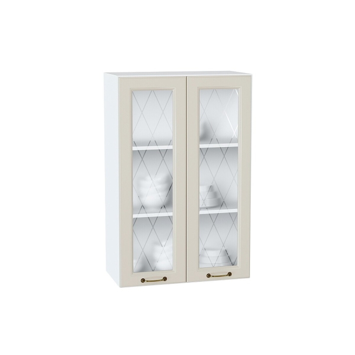 Шкаф верхний с 2-мя остекленными дверцами Ницца