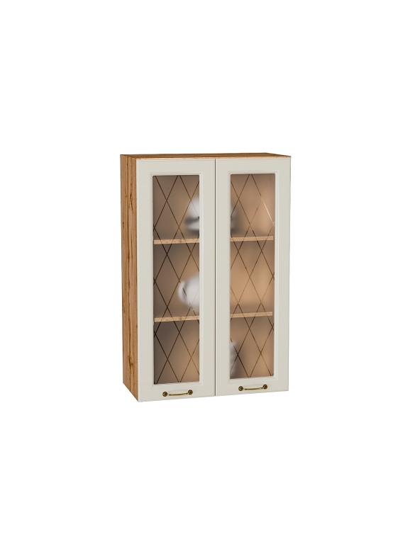 Шкаф верхний с 2-мя остекленными дверцами Ницца