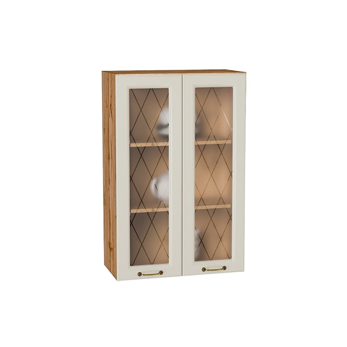 Шкаф верхний с 2-мя остекленными дверцами Ницца