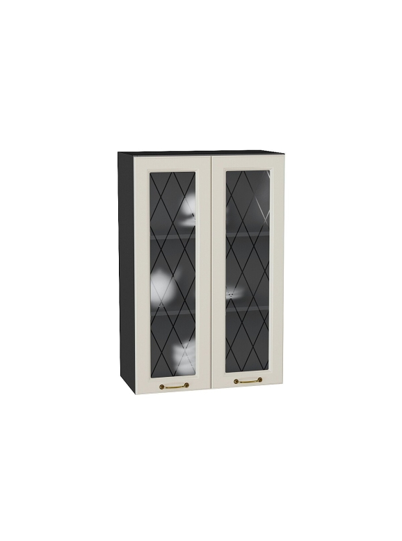 Шкаф верхний с 2-мя остекленными дверцами Ницца