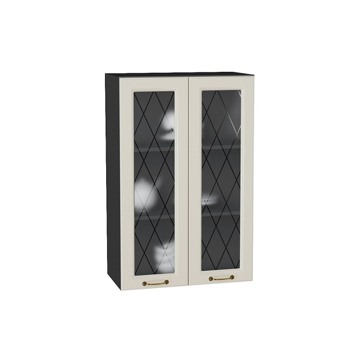 Шкаф верхний с 2-мя остекленными дверцами Ницца