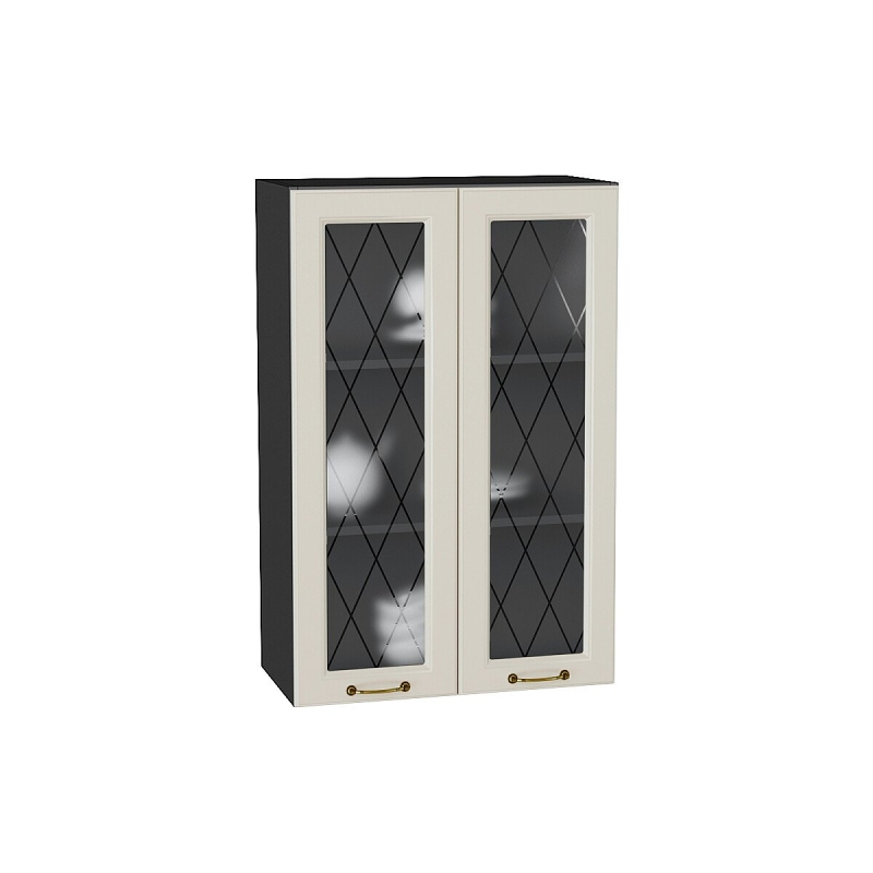 Шкаф верхний с 2-мя остекленными дверцами Ницца