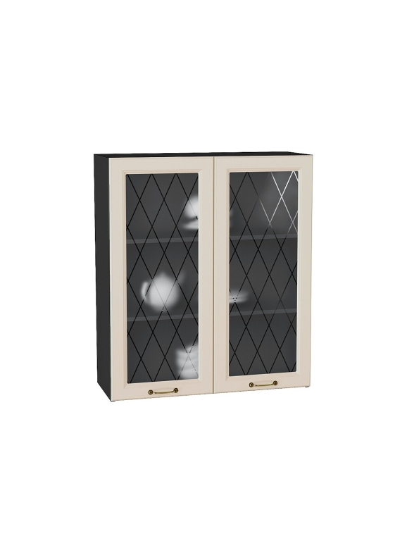 Шкаф верхний с 2-мя остекленными дверцами Ницца