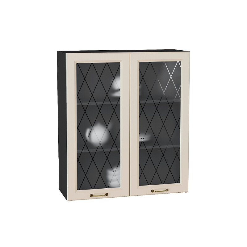 Шкаф верхний с 2-мя остекленными дверцами Ницца