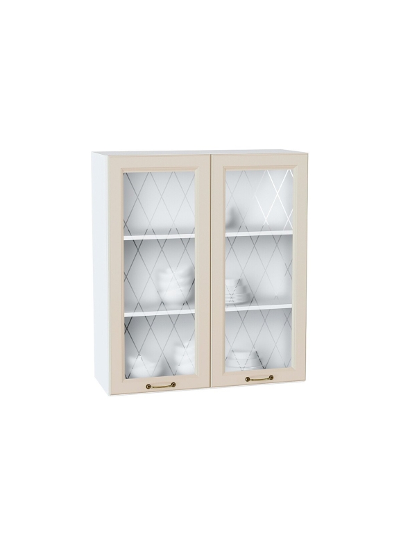 Шкаф верхний с 2-мя остекленными дверцами Ницца
