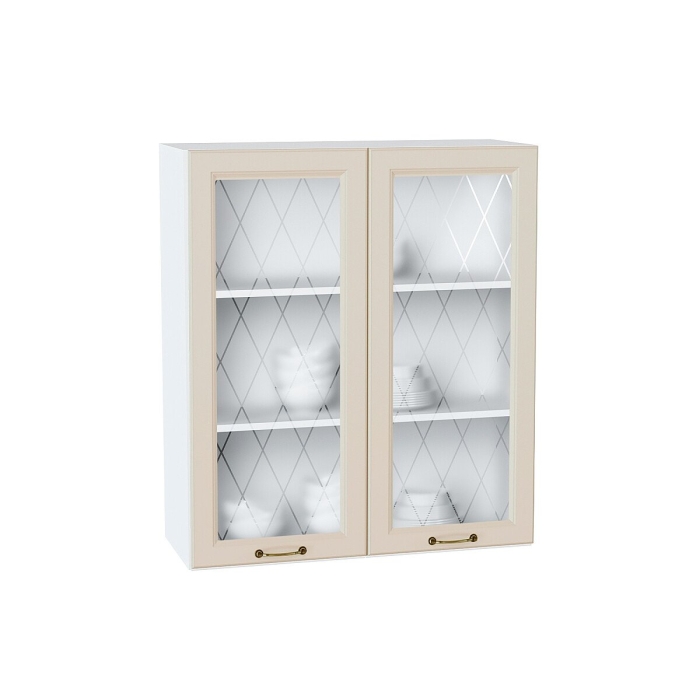 Шкаф верхний с 2-мя остекленными дверцами Ницца