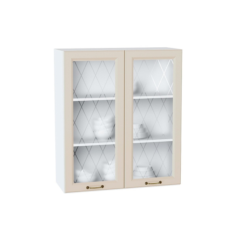 Шкаф верхний с 2-мя остекленными дверцами Ницца