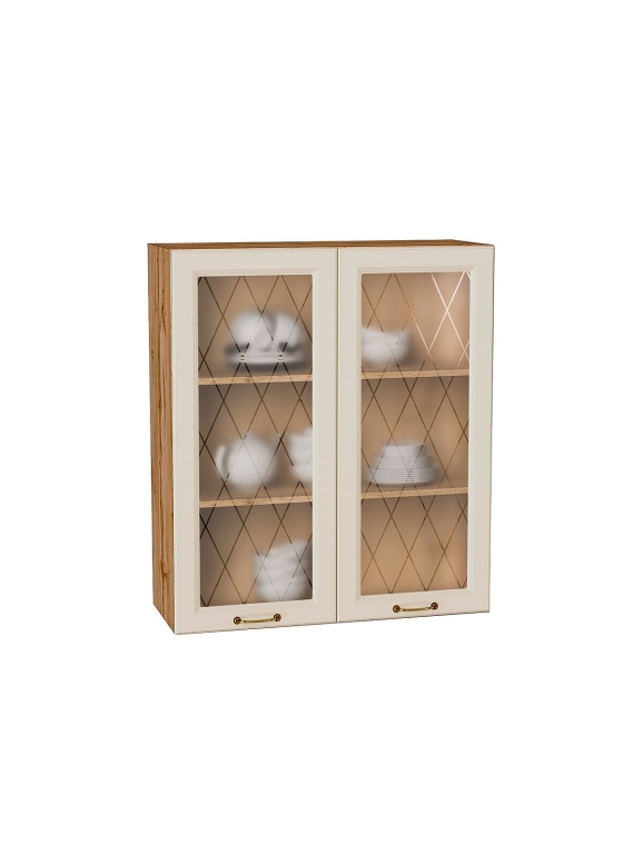 Шкаф верхний с 2-мя остекленными дверцами Ницца