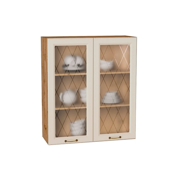 Шкаф верхний с 2-мя остекленными дверцами Ницца