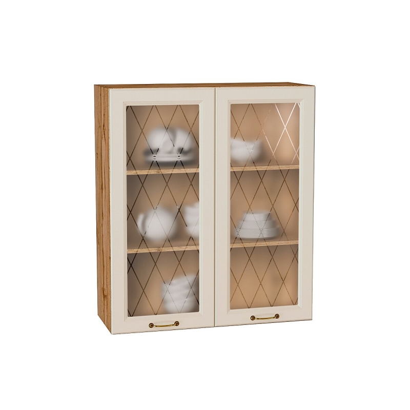 Шкаф верхний с 2-мя остекленными дверцами Ницца